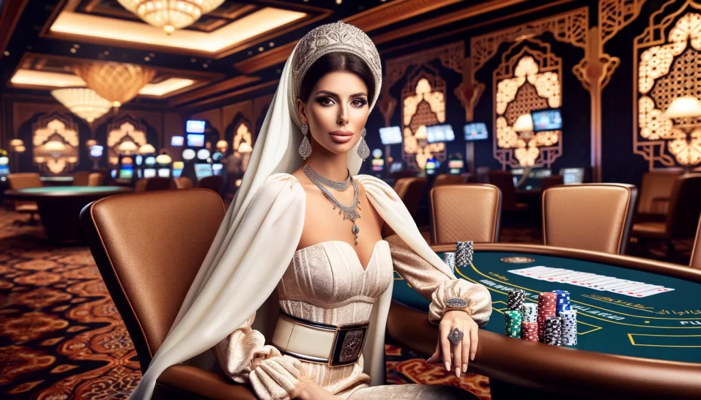 woman-of-Arab-appearance-playing-in a-casino